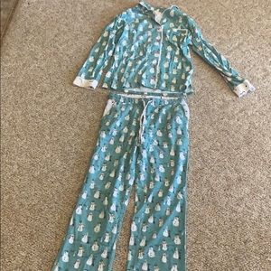 Blue snowman PJ set.
